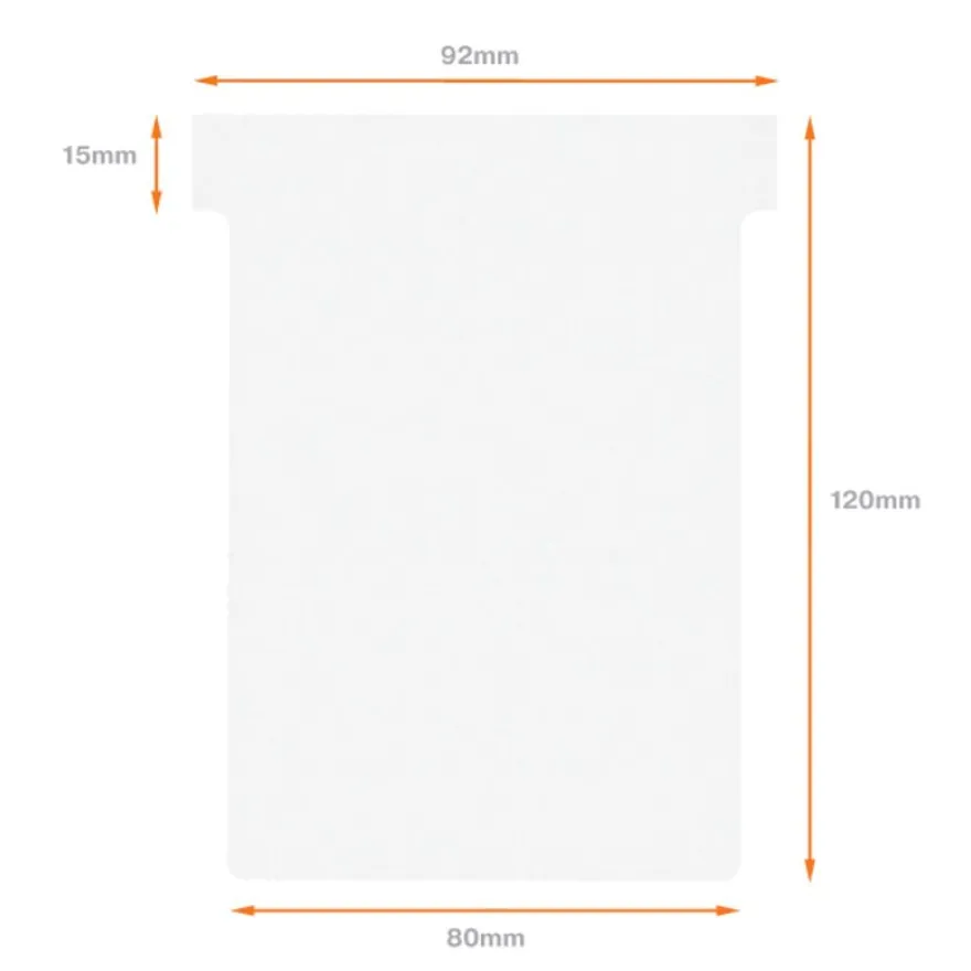 Nobo - 100 Fiches en T - Taille 3 - blanc