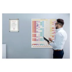 Nobo - Planning à fiches T - 13 colonnes - 80 x 96 cm - blanc