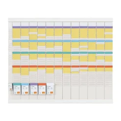 Nobo - Planning annuel à fiches T - 12 colonnes indice 2 - 80 x 66 cm - blanc