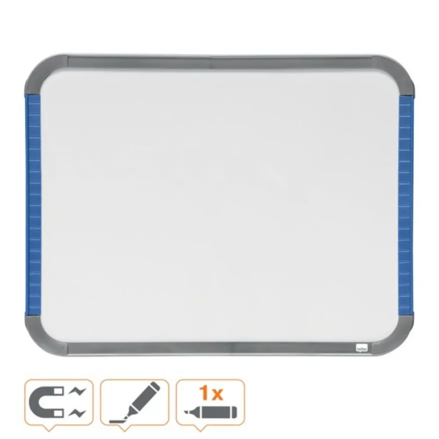 Nobo - Tableau blanc Slimline en acier laqué - 22 x 28 cm - magnétique - cadre blanc