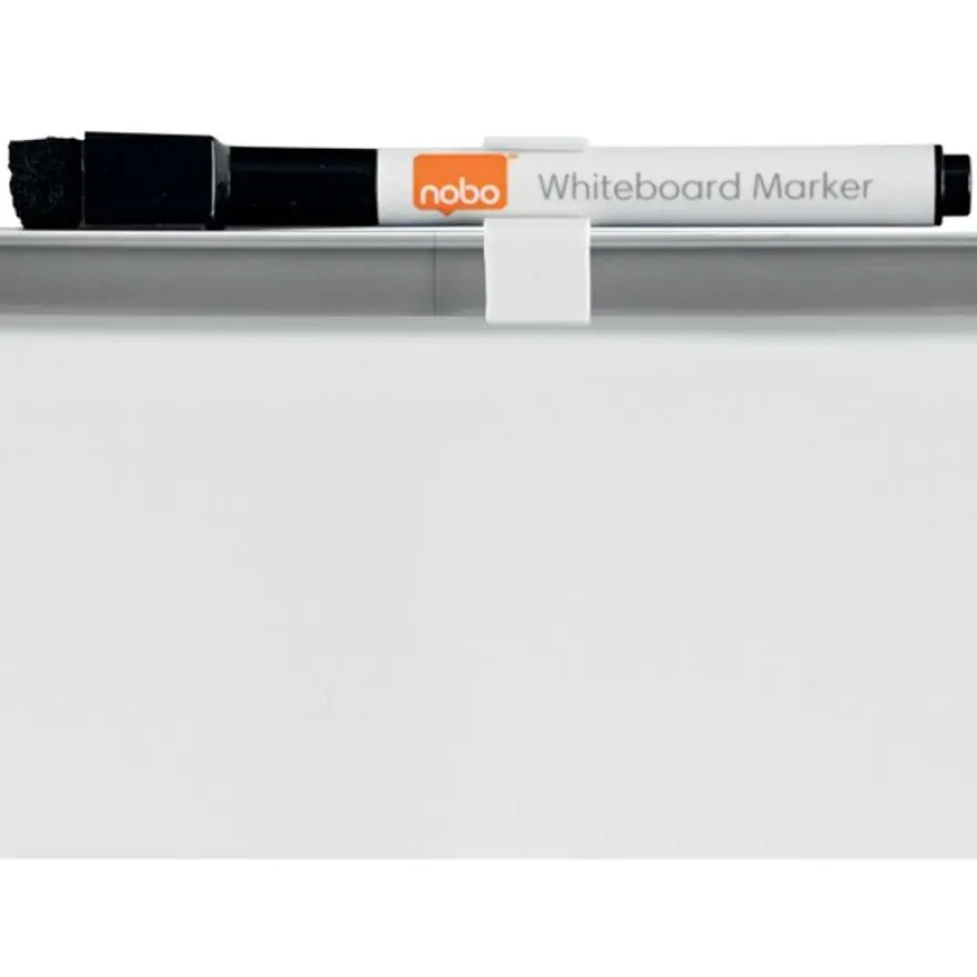 Nobo - Tableau blanc Slimline en acier laqué - 28 x 36 cm - magnétique - cadre gris