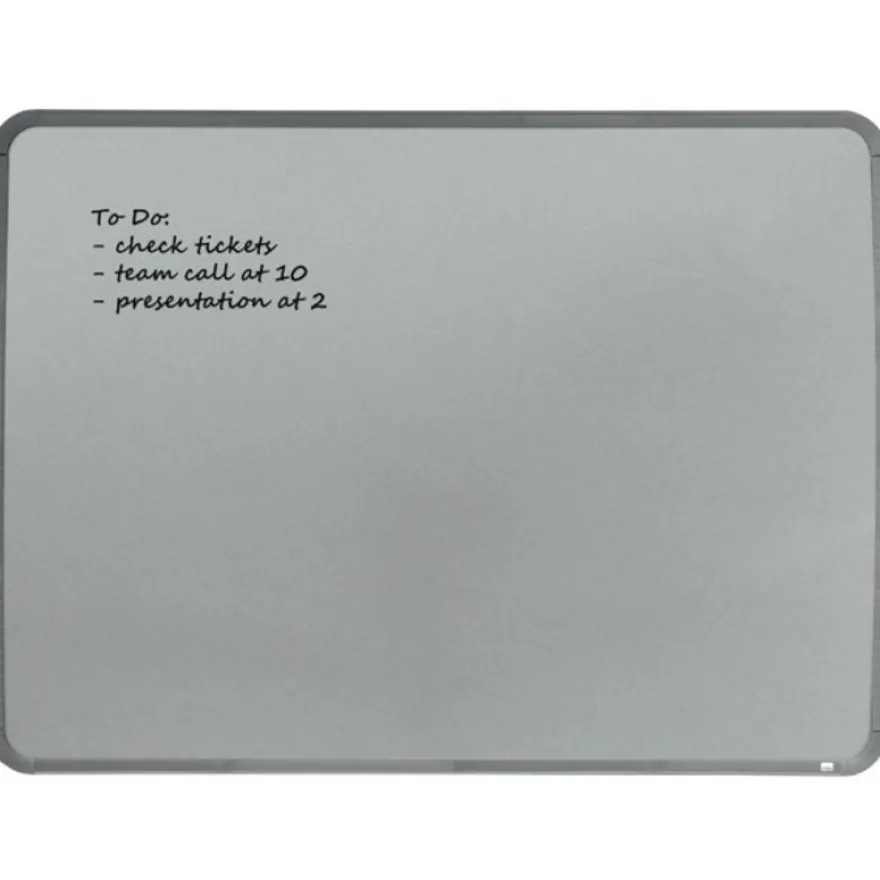 Nobo - Tableau blanc Slimline en acier laqué - 58 x 43 cm - magnétique - cadre gris