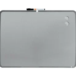 Nobo - Tableau blanc Slimline en acier laqué - 58 x 43 cm - magnétique - cadre gris