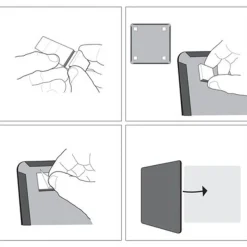 Nobo - Tableau couleur argenté Slimline en acier laqué - 360 x 280 mm