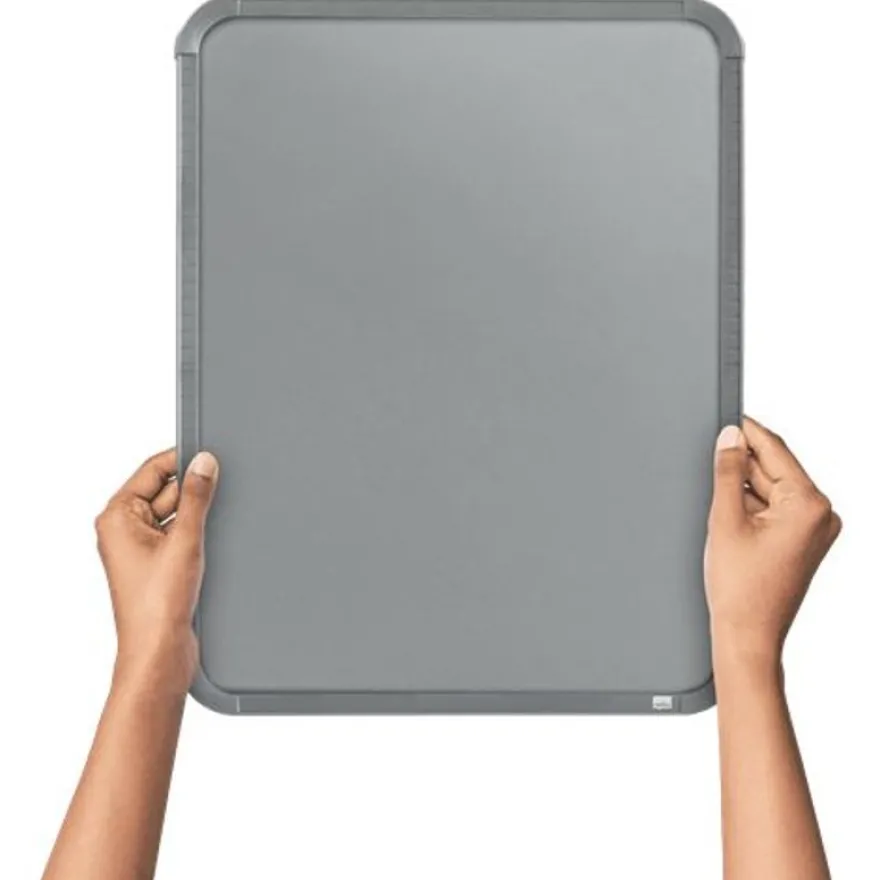 Nobo - Tableau couleur argenté Slimline en acier laqué - 360 x 280 mm