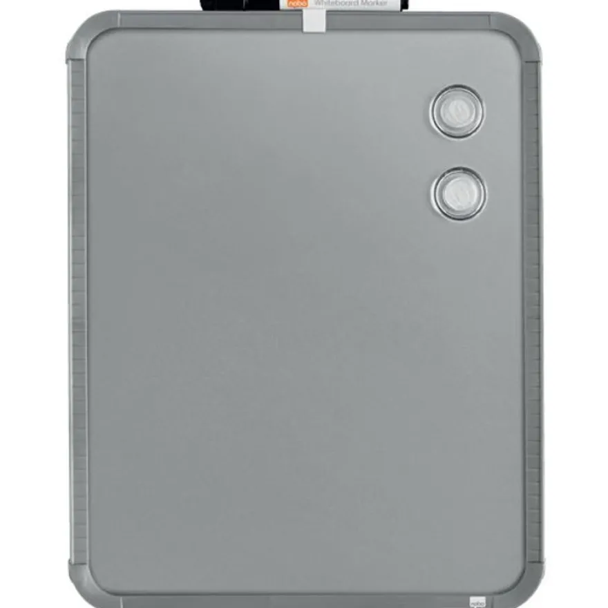 Nobo - Tableau couleur argenté Slimline en acier laqué - 360 x 280 mm