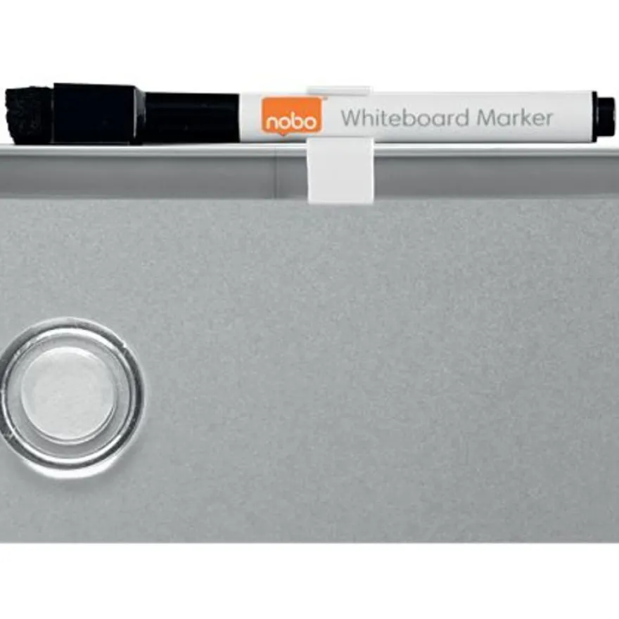 Nobo - Tableau couleur argenté Slimline en acier laqué - 360 x 280 mm
