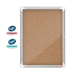 Nobo - Vitrine d'affichage - 4 feuilles A4 - surface liege - porte battante - 49,3 x 66,7 x 4,3 cm