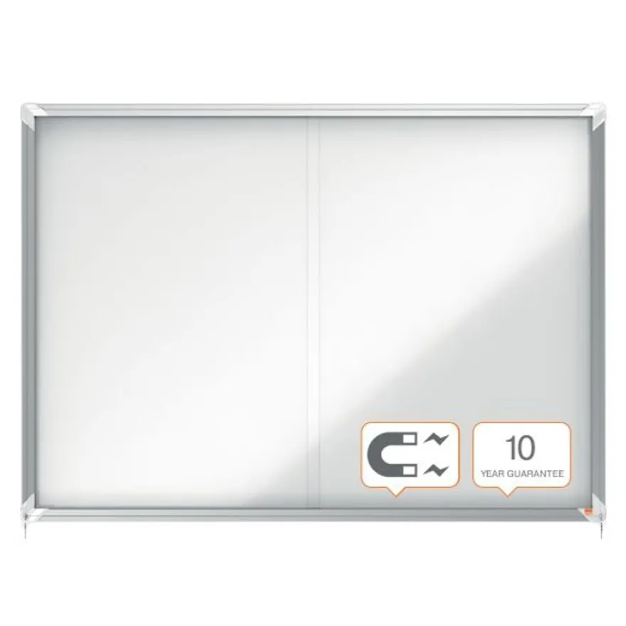 Nobo - Vitrine d'affichage - 18 feuilles A4 - surface magnetique - porte coulissante - 135,2 x 96,7 x 6,3 cm