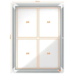Nobo - Vitrine d'affichage - 4 feuilles A4 - surface magnetique - porte battante - 49,3 x 66,7 x 4,3 cm