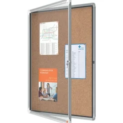 Nobo - Vitrine d'affichage - 9 feuilles A4 - surface liege - porte battante - 70,8 x 96,9 x 4,3 cm
