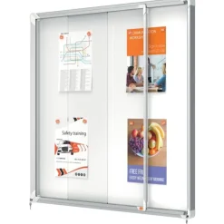 Nobo - Vitrine d'affichage - 12 feuilles A4 - surface magnetique - porte coulissante - 92,2 x 96,7 x 6,3 cm