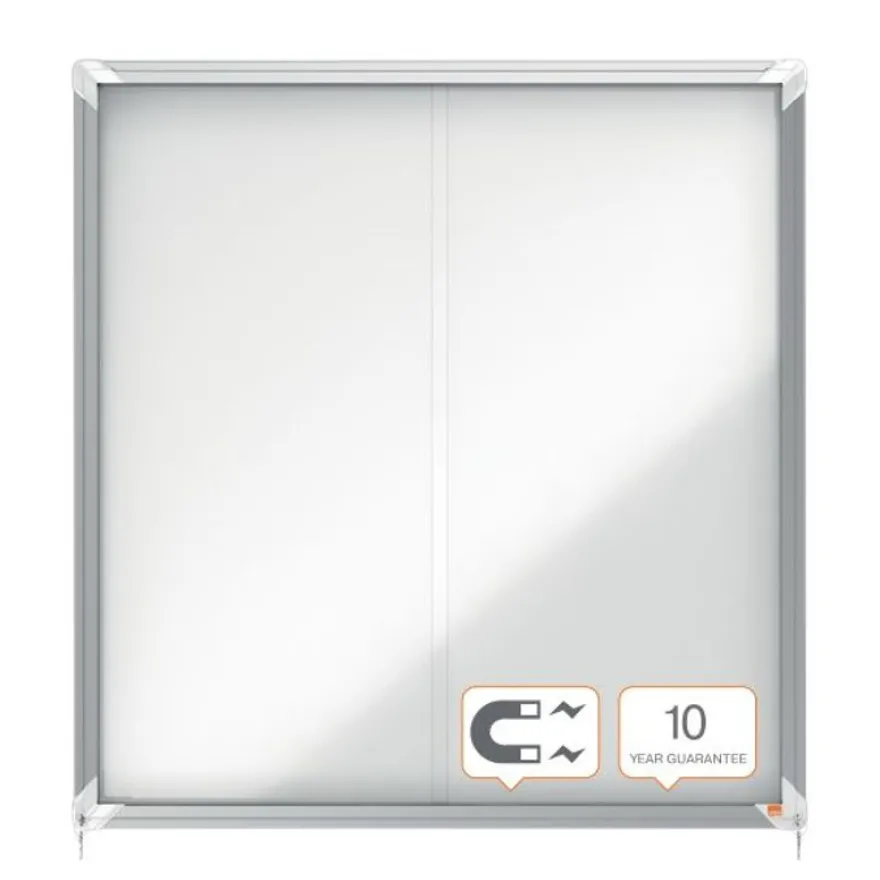 Nobo - Vitrine d'affichage - 12 feuilles A4 - surface magnetique - porte coulissante - 92,2 x 96,7 x 6,3 cm