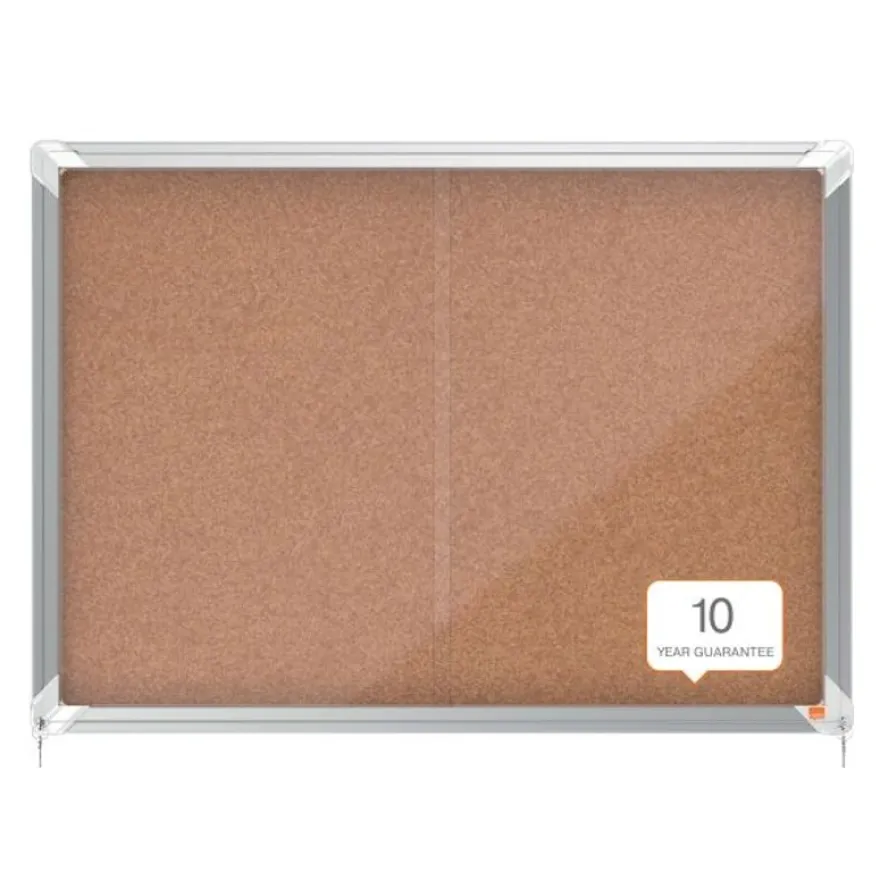 Nobo - Vitrine d'affichage - 8 feuilles A4 - surface liege - porte coulissante - 92,2 x 66,5 x 6,3 cm