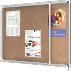 Nobo - Vitrine d'affichage - 8 feuilles A4 - surface liege - porte coulissante - 92,2 x 66,5 x 6,3 cm
