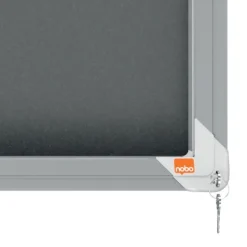Nobo - Vitrine d'affichage - 18 feuilles A4 - surface en feutre gris - porte coulissante - 135,2 x 96,7 x 6,3 cm
