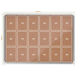 Nobo - Vitrine d'affichage - 18 feuilles A4 - surface liege - porte coulissante - 135,2 x 96,7 x 6,3 cm