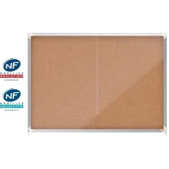 Nobo - Vitrine d'affichage - 18 feuilles A4 - surface liege - porte coulissante - 135,2 x 96,7 x 6,3 cm