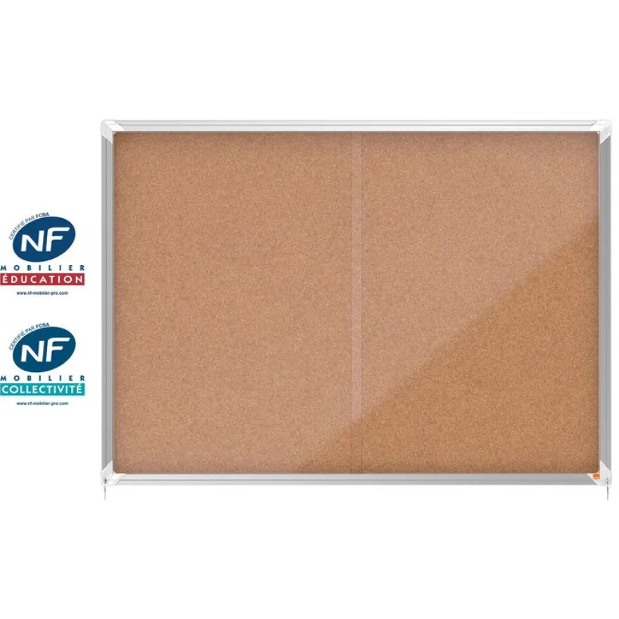Nobo - Vitrine d'affichage - 18 feuilles A4 - surface liege - porte coulissante - 135,2 x 96,7 x 6,3 cm