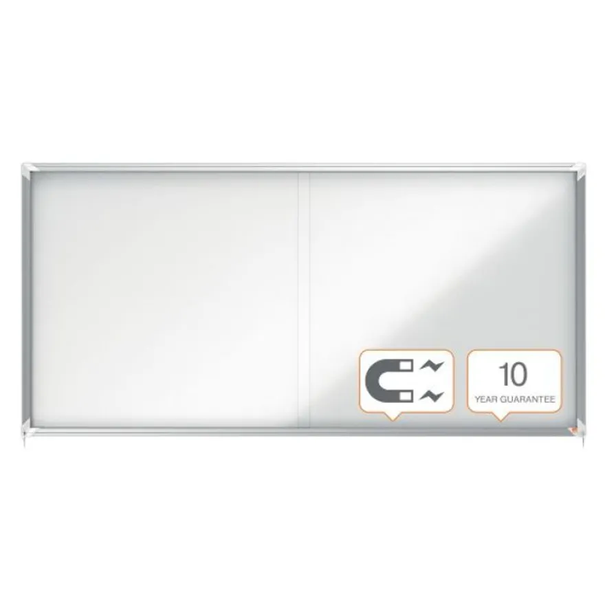 Nobo - Vitrine d'affichage - 27 feuilles A4 - surface magnetique - porte coulissante - 199,7 x 96,7 x 6,3 cm