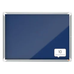 Nobo - Vitrine d'affichage - 8 feuilles A4 - surface en feutre bleu - porte battante - 92,3 x 66,7 x 4,3 cm