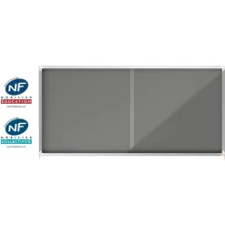 Nobo - Vitrine d'affichage - 27 feuilles A4 - surface en feutre gris - porte coulissante - 199,7 x 96,7 x 6,3 cm