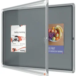Nobo - Vitrine d'affichage - 8 feuilles A4 - surface en feutre gris - porte battante - 92,3 x 66,7 x 4,3 cm