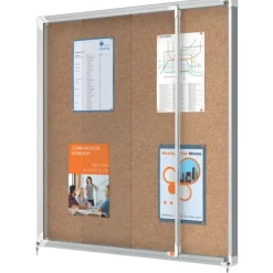 Nobo - Vitrine d'affichage - 12 feuilles A4 - surface liege - porte coulissante - 92,2 x 96,7 x 6,3 cm