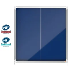 Nobo - Vitrine d'affichage - 12 feuilles A4 - surface en feutre bleu - porte coulissante - 92,2 x 96,7 x 6,3 cm
