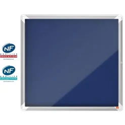 Nobo - Vitrine d'affichage - 6 feuilles A4 - surface en feutre bleu - porte battante - 70,8 x 66,7 x 4,3 cm