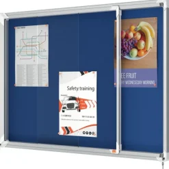 Nobo - Vitrine d'affichage - 8 feuilles A4 - surface en feutre bleu - porte coulissante - 92,2 x 66,5 x 6,3 cm