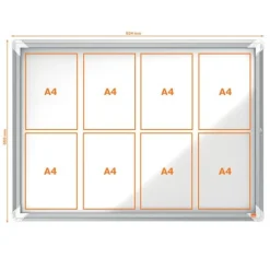 Nobo - Vitrine d'affichage - 8 feuilles A4 - surface magnetique - porte battante - 92,3 x 66,7 x 4,3 cm