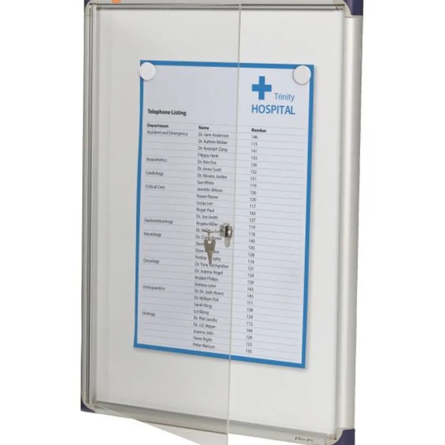 Nobo - Vitrine d'intérieur extra plate - 4 feuilles A4 - surface magnetique - porte battante - 51 x 68 x 2,5 cm
