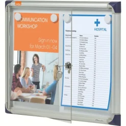 Nobo - Vitrine d'intérieur extra plate - 2 feuilles A4 - surface magnetique - porte battante - 38,5 x 50,5 x 2,5 cm