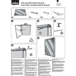 Nobo - Vitrine d'intérieur extra plate - 9 feuilles A4 - surface magnetique - porte battante - 73 x 98 x 2,5 cm