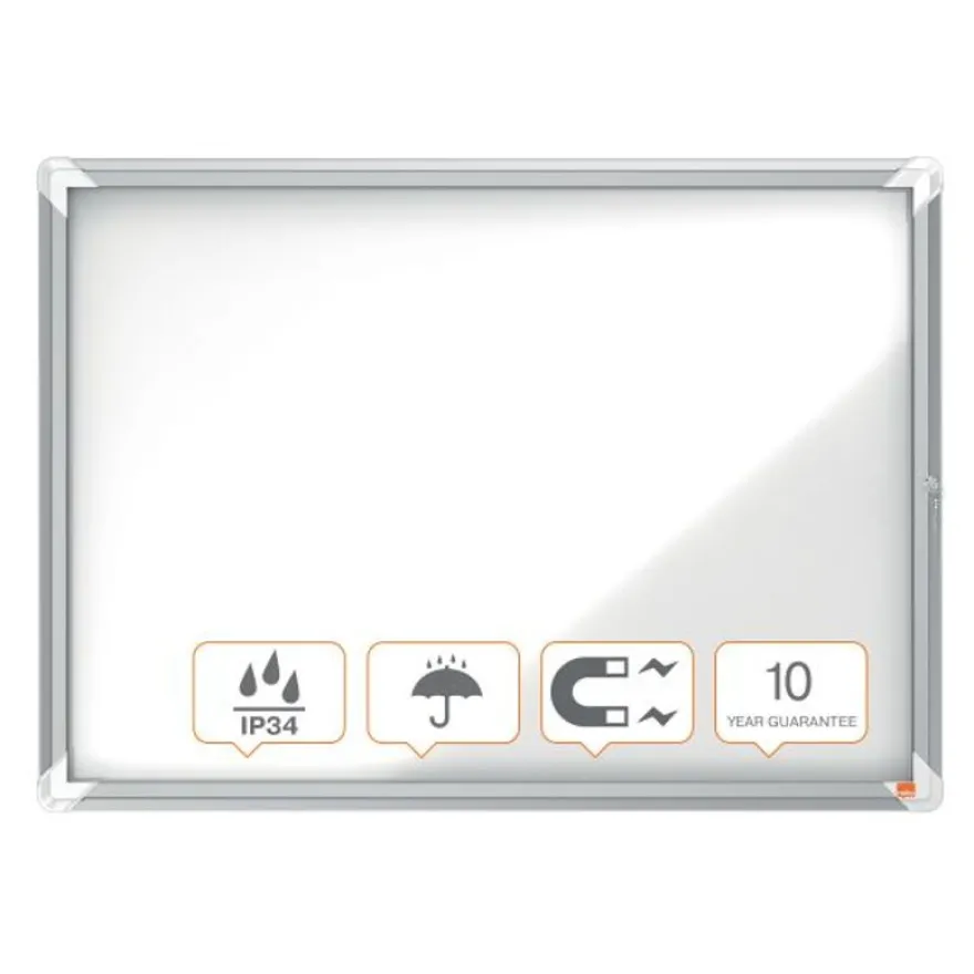 Nobo - Vitrine extérieure - 8 feuilles A4 - Surface magnétique - porte battante - 92,3 x 66,7 x 4,3 cm