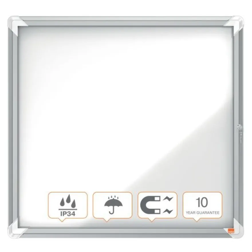 Nobo - Vitrine extérieure - 6 feuilles A4 - Surface magnétique - porte battante - 70,8 x 66,7 x 4,3 cm