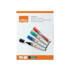 Nobo Liquid Ink - marqueur - noir, rouge, bleu, vert (pack de 4)