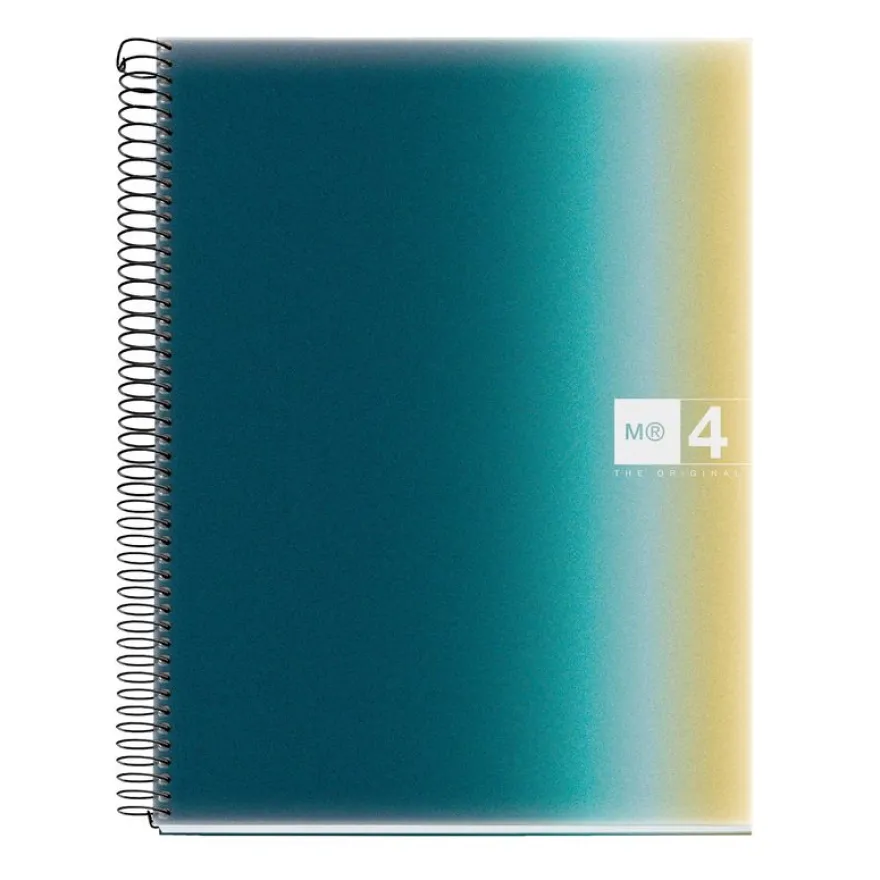 Notebook Aurora, Couverture souple, A4, quadrillage 5x5 mm, 120 feuilles de 4 couleurs, Miquelrius, Iceland.