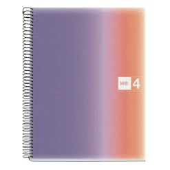 Notebook Aurora, Couverture souple, A4, quadrillage 5x5 mm, 120 feuilles de 4 couleurs, Miquelrius, Provence.