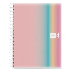 Notebook Aurora, Couverture souple, A4, quadrillage 5x5 mm, 120 feuilles de 4 couleurs, Miquelrius, West Bay.