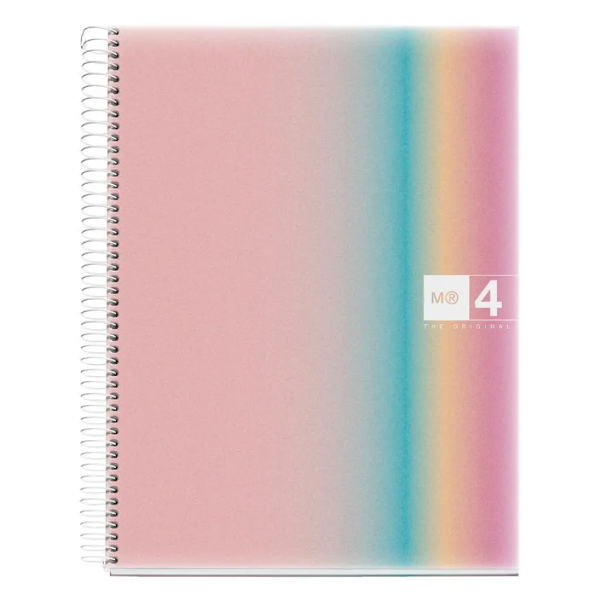 Notebook Aurora, Couverture souple, A4, quadrillage 5x5 mm, 120 feuilles de 4 couleurs, Miquelrius, West Bay.