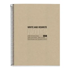 Notebook Eco Design, Carton recyclé, A4, quadrillage 5x5 mm, 120 feuilles de 4 couleurs, Miquelrius, Kraft.