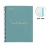 Notebook Eco Emotions, Carton recyclé, A4, quadrillage 5x5 mm, 80 feuilles de 1 couleur, Miquelrius, Bleu.