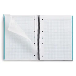 Notebook Eco Emotions, Carton recyclé, A4, quadrillage 5x5 mm, 80 feuilles de 1 couleur, Miquelrius, Bleu.