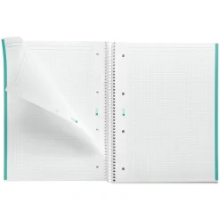Notebook Emotions, Couverture souple, A4, quadrillage 5x5 mm, 80 feuilles de 1 couleur, Miquelrius, Turquoise.