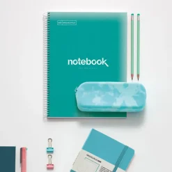 Notebook Emotions, Couverture souple, A4, quadrillage 5x5 mm, 80 feuilles de 1 couleur, Miquelrius, Turquoise.