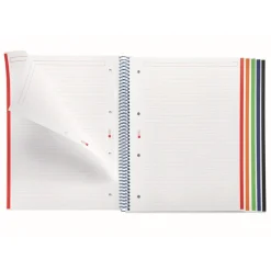 Notebook Emotions, Couverture rigide, A4, lignes horizontales 7 mm, 120 feuilles de 5 couleurs, Miquelrius, Marine.