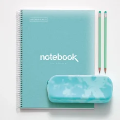 Notebook Emotions, Couverture souple, A4, lignes horizontales 7 mm, 120 feuilles de 5 couleurs, Miquelrius, Bleu Ciel.