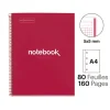 Notebook Emotions, Couverture rigide, A4, quadrillage 5x5 mm, 80 feuilles de 1 couleur, Miquelrius, Rouge.